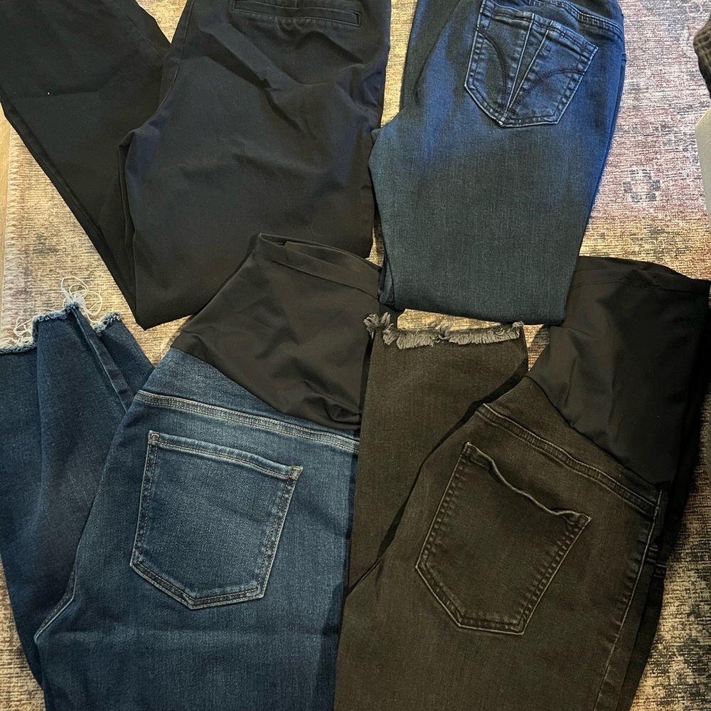Petite Maternity Black and Blue Women's Jeans